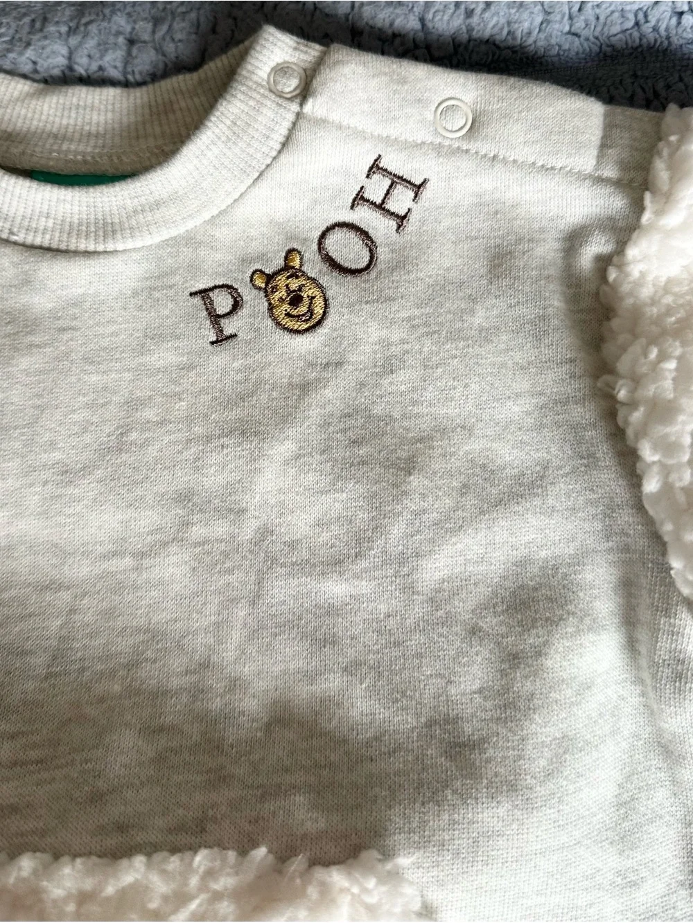 Disney Cream Fuzzy Pooh Sweatshirt & Brown Corduroy-Look Pants Set